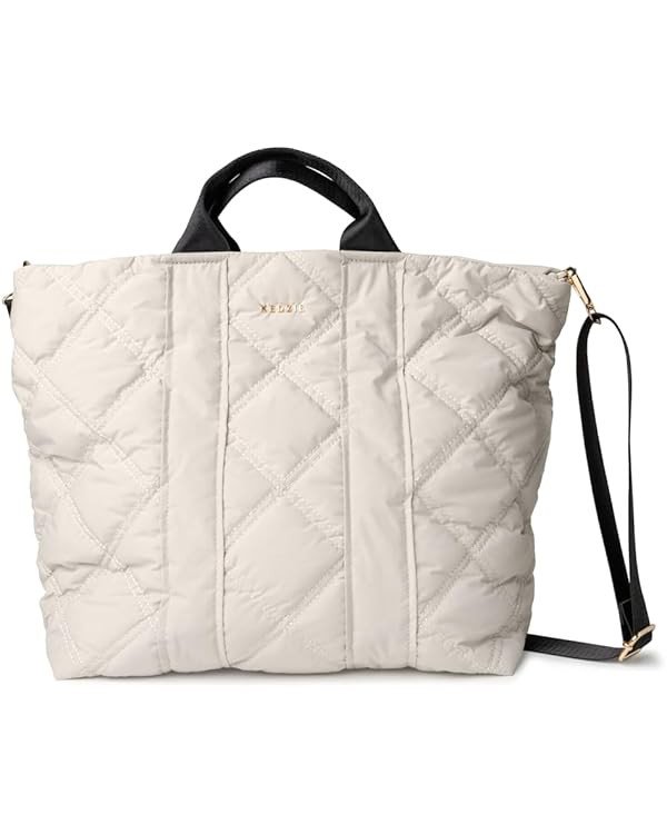 KEDZIE Cloud 9 Quilted Puffer Tote Bag Crossbody Purse for Women - Gray | Amazon (US)