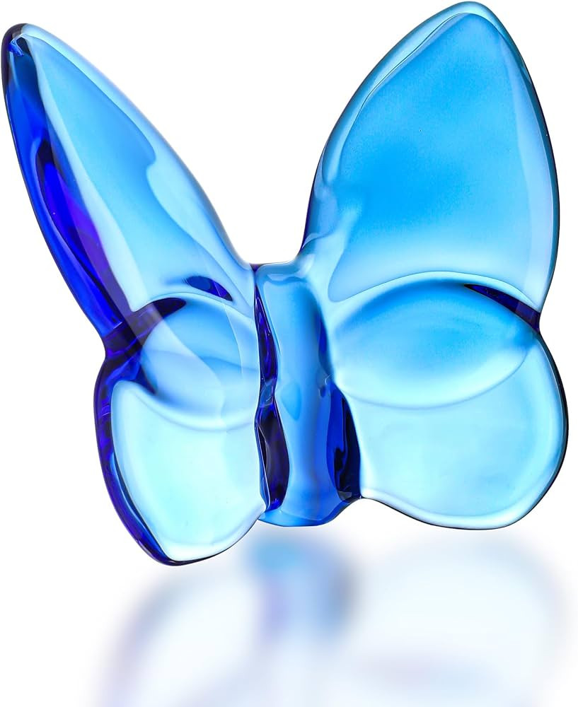 Kanpura Blue Crystal Butterfly Figurine, Glass Butterfly Ornament, Crystal Animal Collectible for... | Amazon (US)