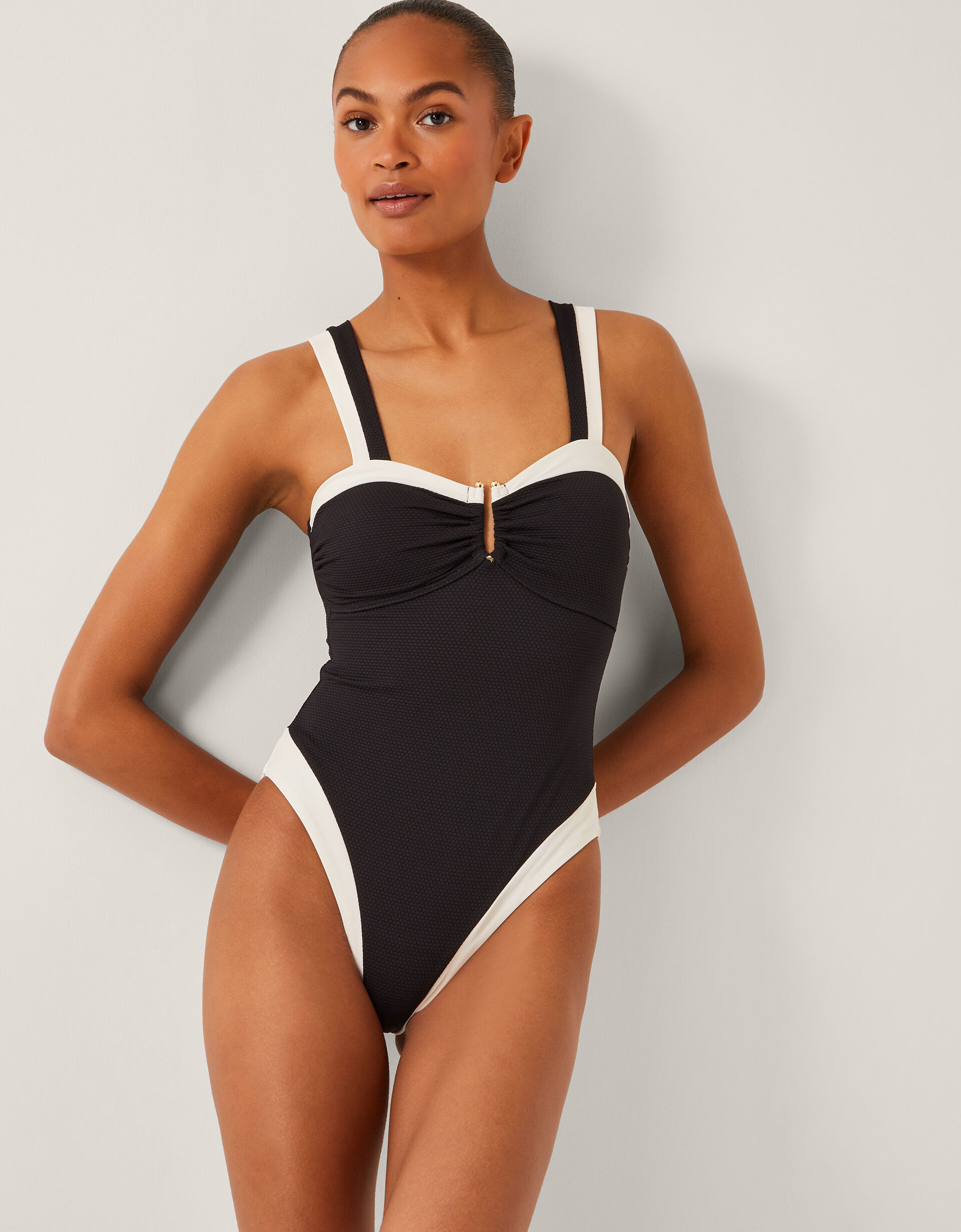 Sabrina Two Tone Swimsuit Black | Monsoon (UK)