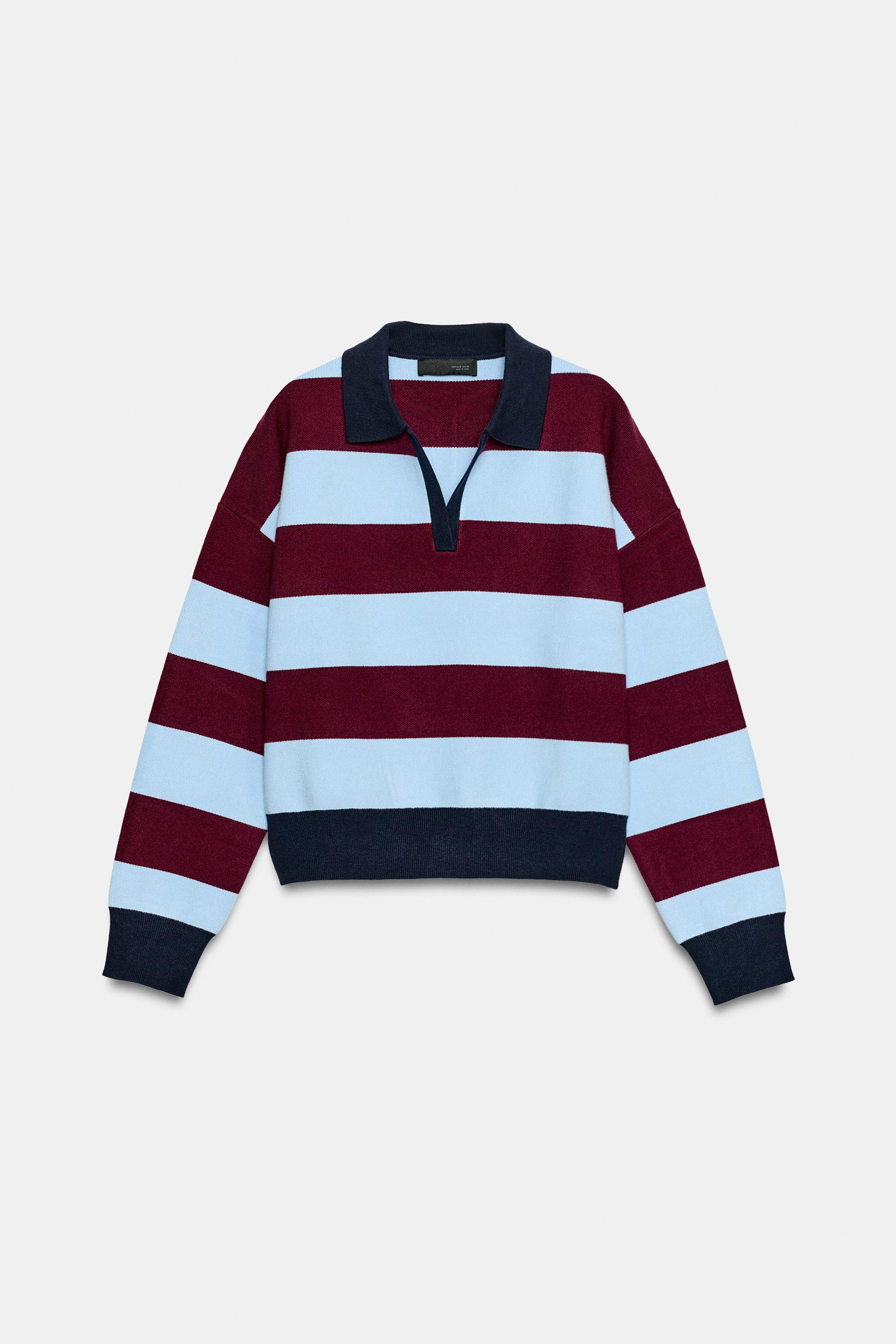 STRIPED KNIT POLO | Zara US