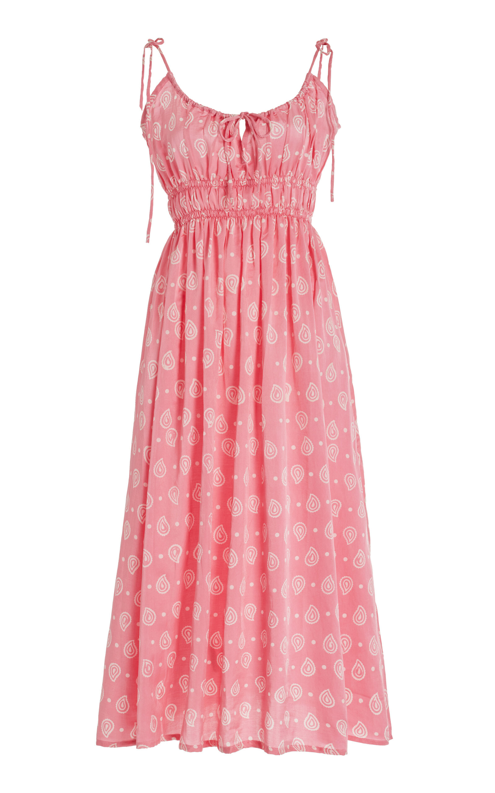 Anita Shirred Silk-Cotton Midi Dress | Moda Operandi (Global)