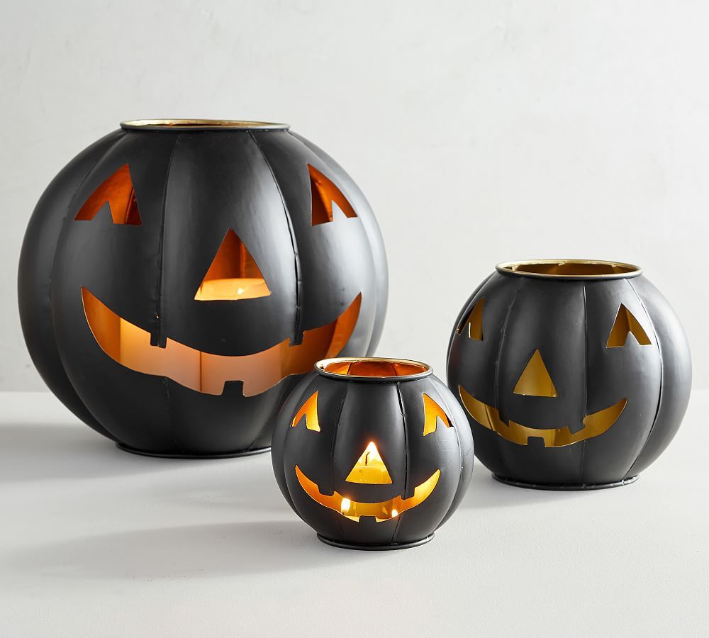 Metal Jack-O-Lantern Candleholder | Pottery Barn (US)