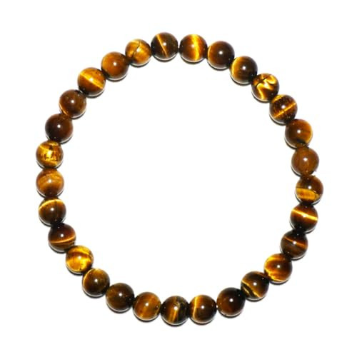 6MM Yellow Tigers Eye Beaded Bracelet for Men | Natural Solar Plexus Chakra Gemstones | Bring Luck Wealth Courage | Protection from Evil | Gift | Amazon (US)
