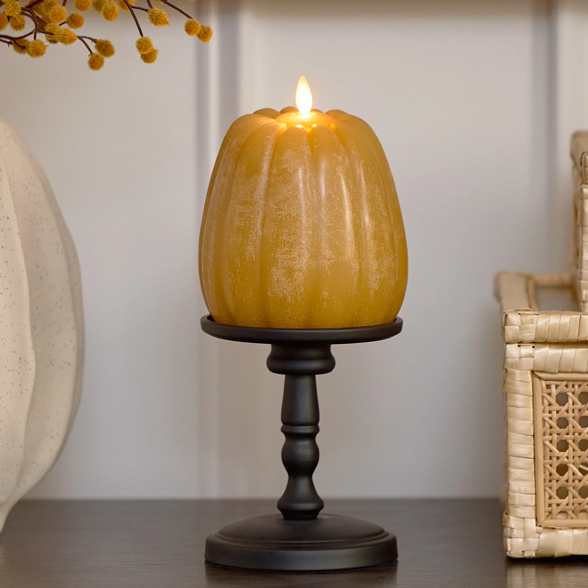 Harvest Gold Flameless Candle Pumpkin | Luminara