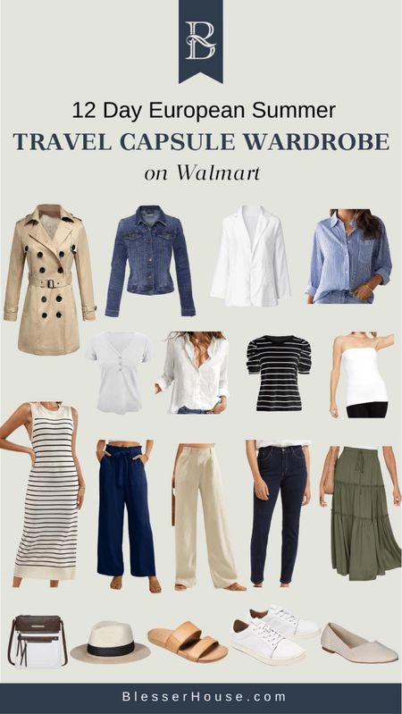 What I’m travel capsule packing for a 12 day trip to Europe this summer, all from WALMART!!

Classic pieces that can be easily mixed & matched for many outfit possibilities. #walmartfashion 



#LTKworkwear #LTKtravel