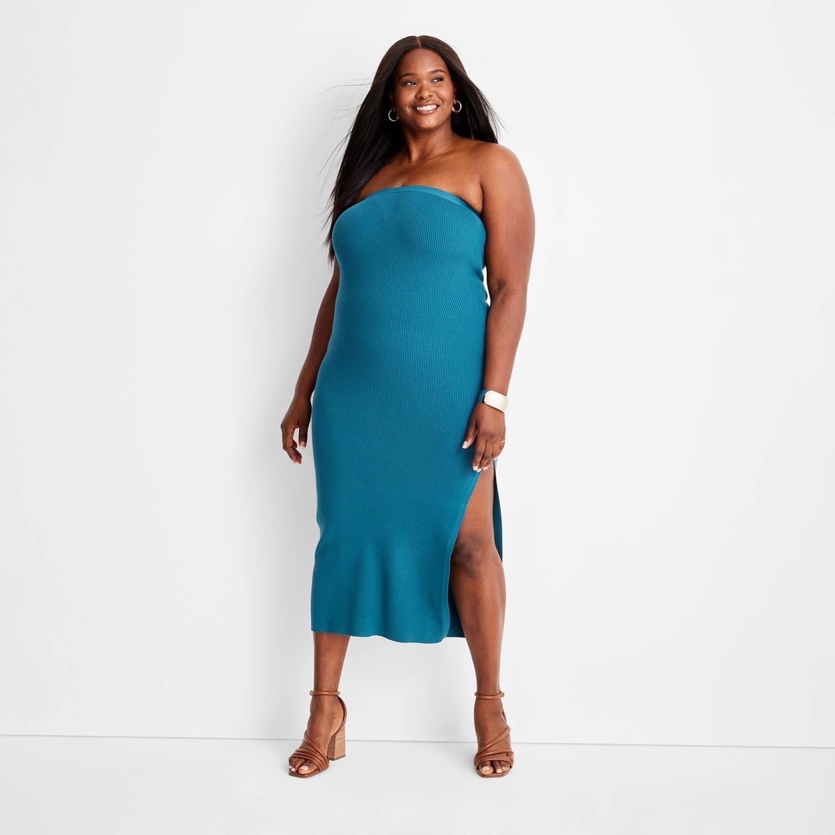 Women's Strapless Tube Midi Dress - Future Collective™ with Jenny K. Lopez | Target