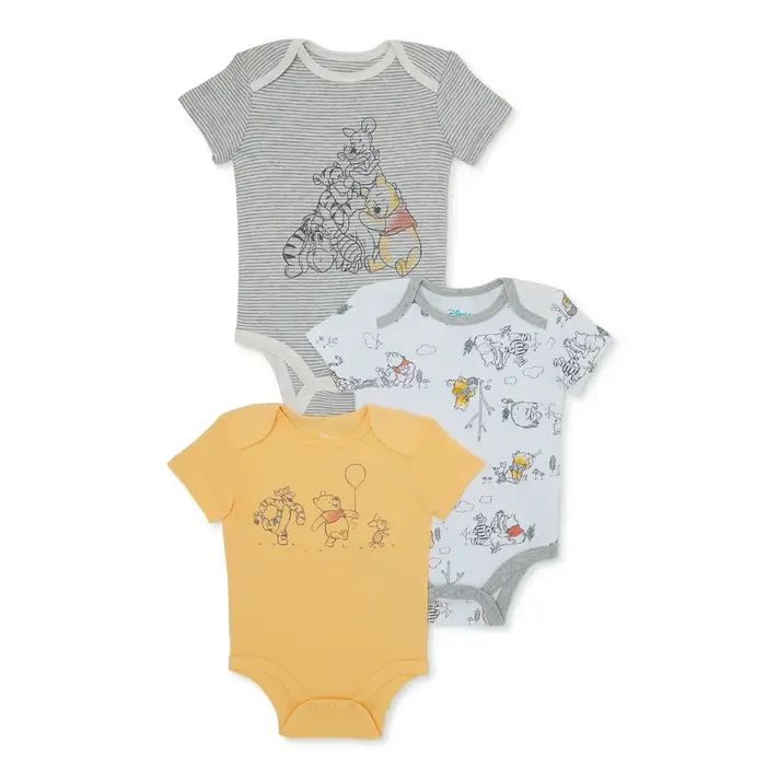 Disney Winnie The Pooh Baby Boys Bodysuit, 3-Pack, Sizes 0-24 Months - Walmart.com | Walmart (US)