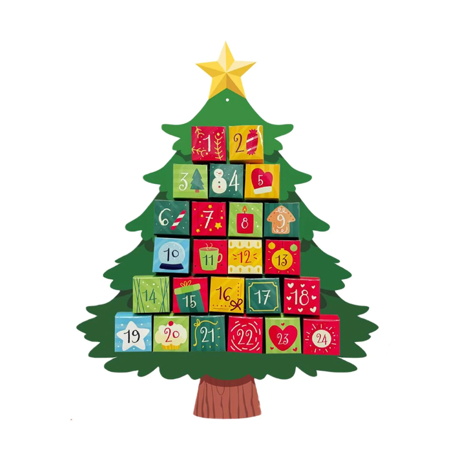 WEGFTDUOP 24-Door Advent Calendar DIY Crafts Kit Hanging Wall Decoration For Festive Holiday Coun... | Walmart (US)