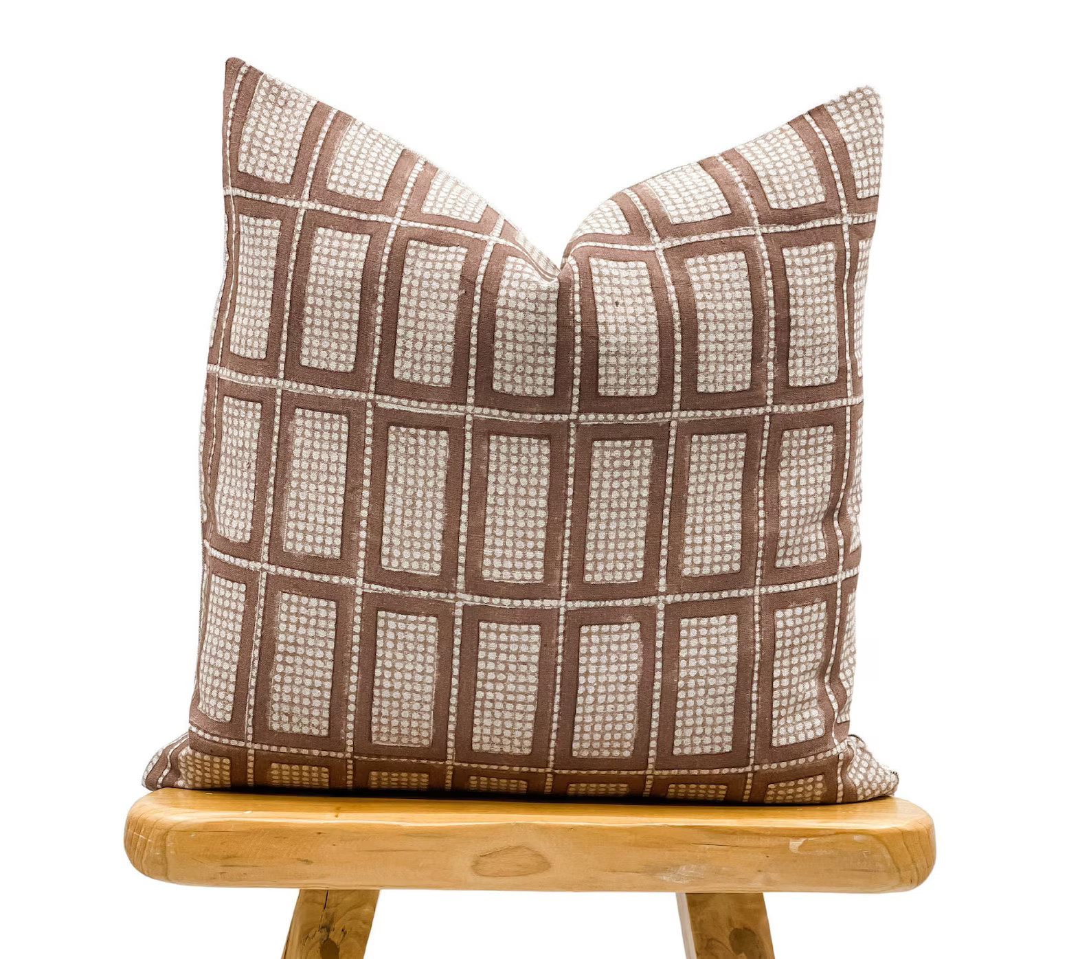 Striped Terra Cotta on Natural Linen Pillow Cover Terra Cotta - Etsy | Etsy (US)