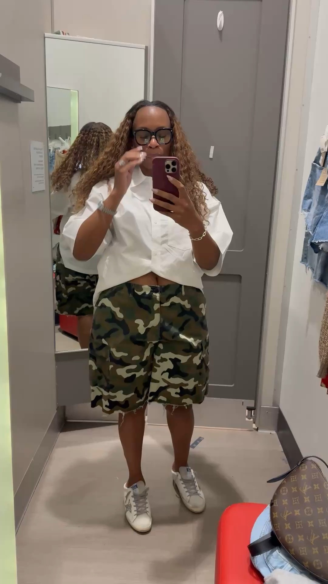 Soft + strong energy 🤍🖤

Styled the new  button-down with camo cargos for that elevated off-duty look. Clean white top, statement shorts, everyday sneakers….effortless but put together.

This is how you mix classic + edge without overthinking it.

#LTKStyle #LTKFinds #LTKUnder50 #TargetStyle #TargetFinds #KBB #CasualChic #StreetStyleWomen #WeekendStyle #EverydayFashion #AffordableStyle #DenimAndCamo #EffortlessOutfit #WomenWithStyle #MinimalWithEdge #OnTrend #StyleInspo #ShopWithMe #LTKCreator

#LTKOver40 #LTKgrwm #LTKMidsize