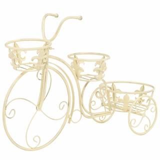 Plant Stand Bicycle Shape Vintage Style Metal, Antique white | The Home Depot