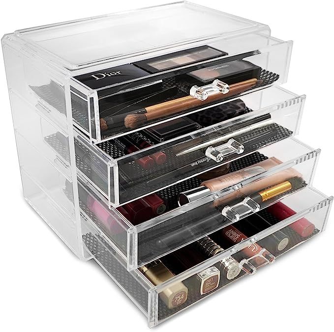 Sorbus Acrylic Cosmetics Makeup and Jewelry Storage Case Display– 4 Large Drawers Space- Saving... | Amazon (US)