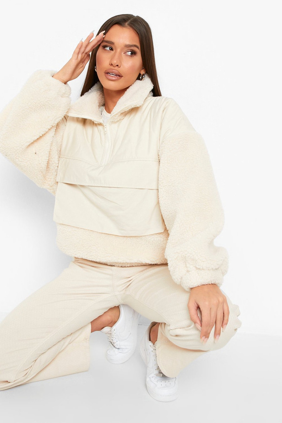 Quilted Faux Fur Panel Jacket | Boohoo.com (US & CA)