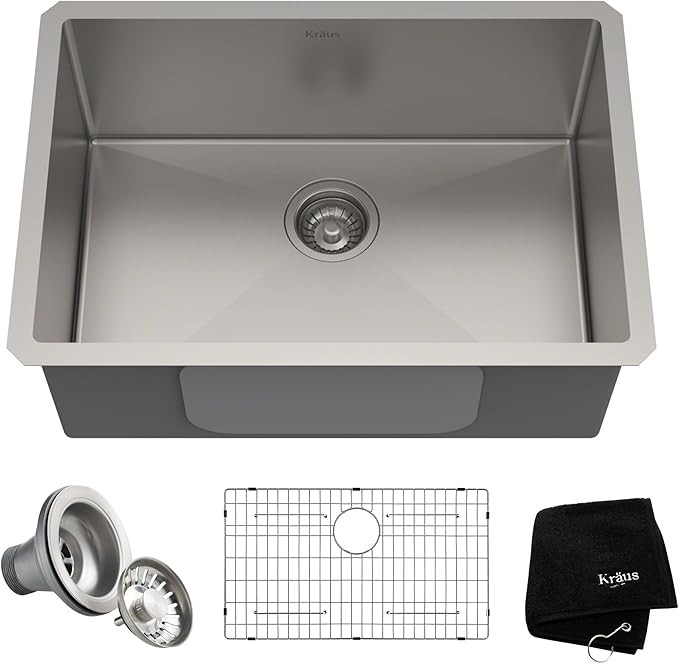 KRAUS Kore 33-in Drop-In Workstation 16 Gauge Stainless Steel Single Bowl Kitchen Sink with Acces... | Amazon (US)