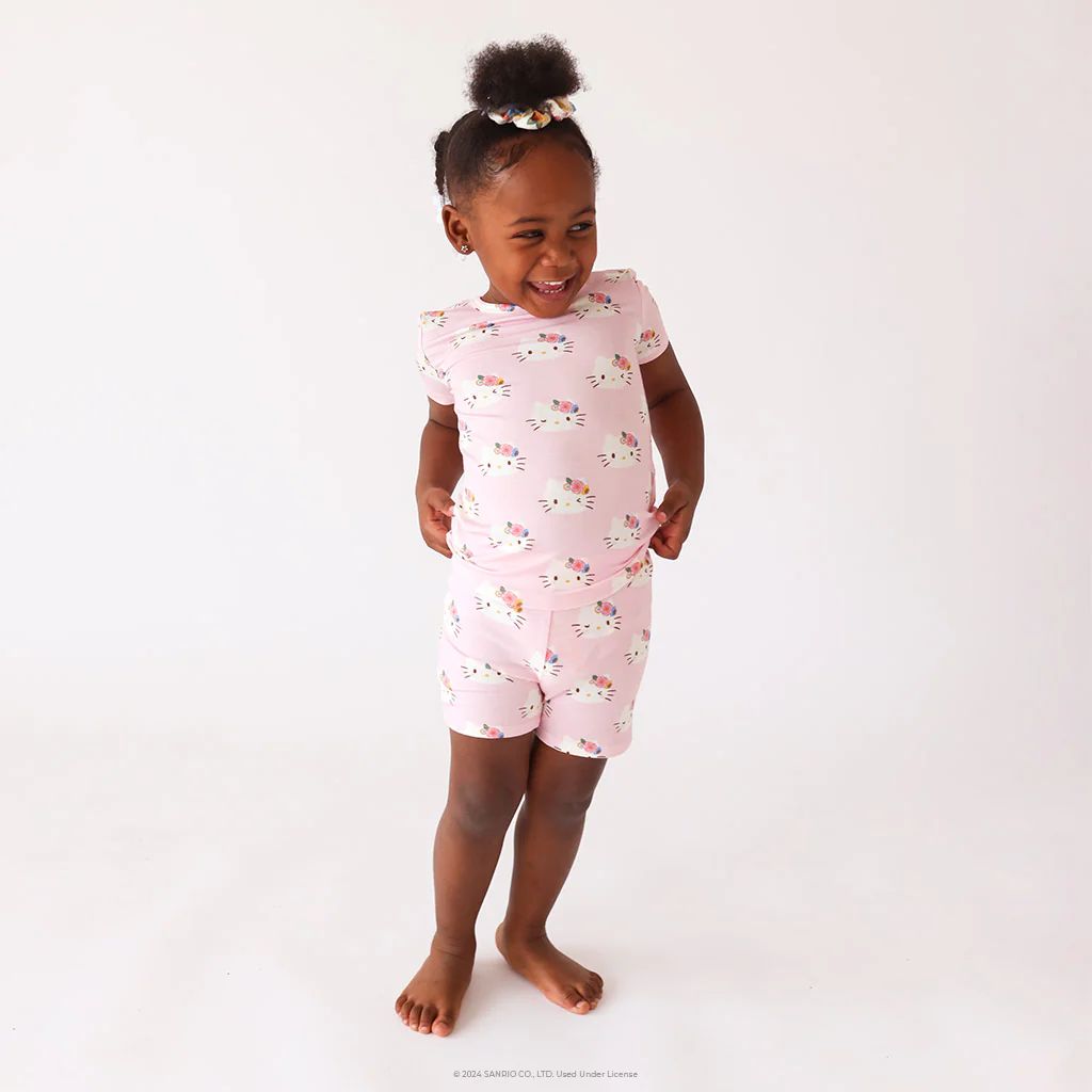Sanrio® Pink Toddler Short Sleeve Pajamas | Pastel Pink Hello Kitty® | Posh Peanut