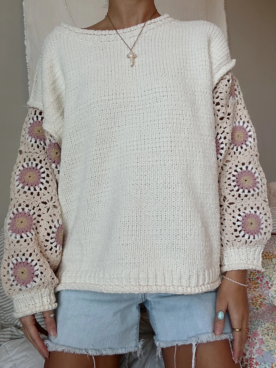 CROCHET SLEEVE SWEATER | Olivelynn Designs