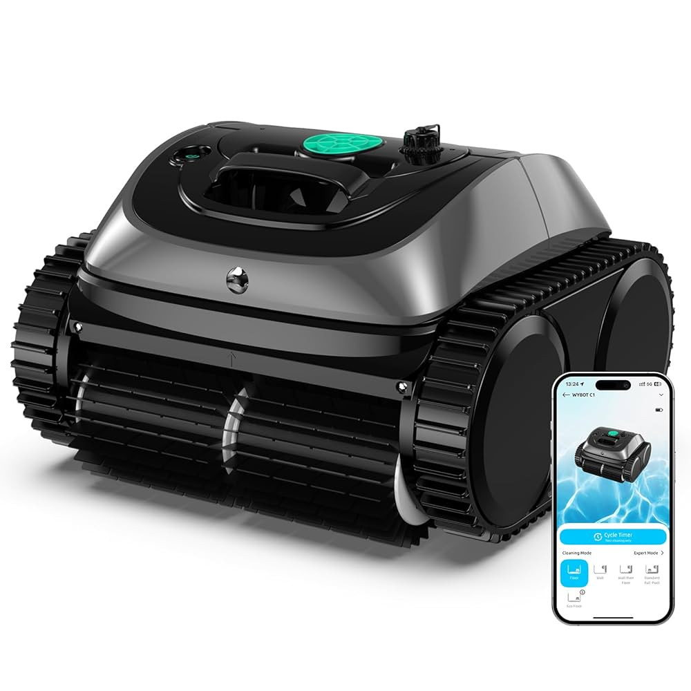 WYBOT C1 Robotic Pool Vacuum for Inground Pools, Cordless Pool Cleaner, 4-in-1 Wall & Waterline C... | Amazon (US)