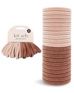 Kitsch Elastic Hair Ties for Women - Thick Hair Ties No Damage, Soft Rubber Bands for Hair, Hair ... | Amazon (US)