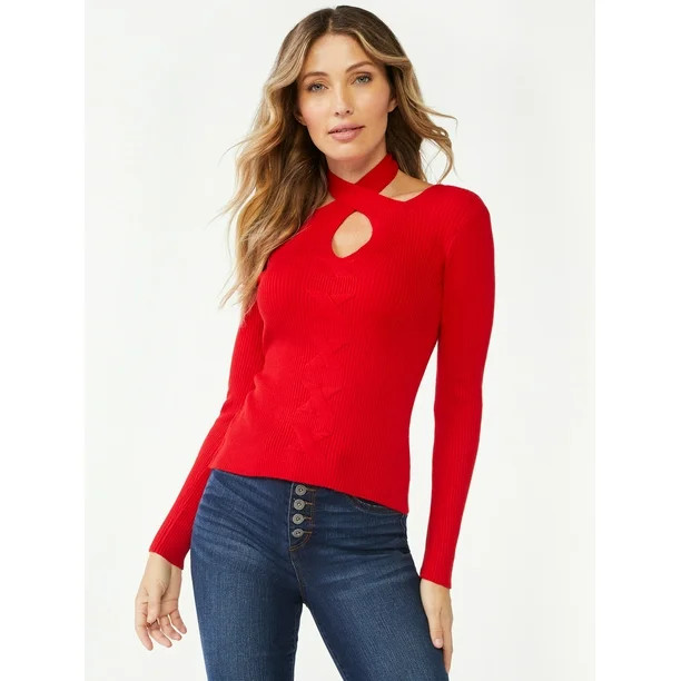 Sofia Jeans by Sofia Vergara Women's Cable Knit Cut Out Sweater - Walmart.com | Walmart (US)