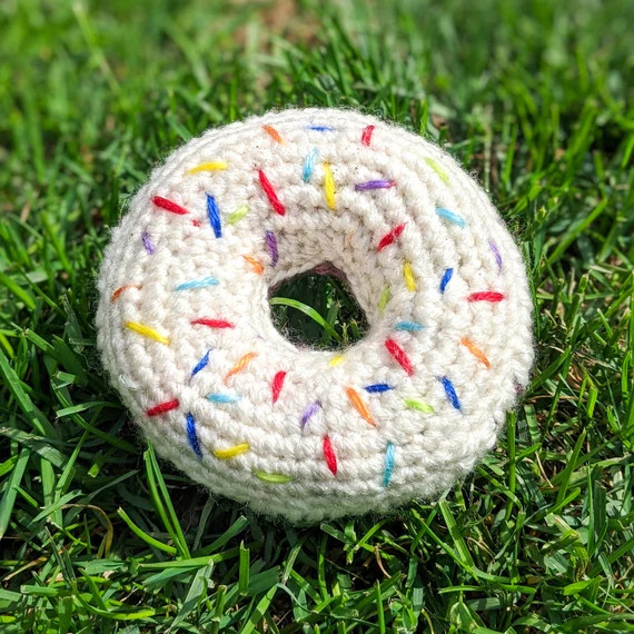 Rainbow Sprinkle Donut Plush  Dog Toys  Handmade  Crochet  | Etsy | Etsy (CAD)