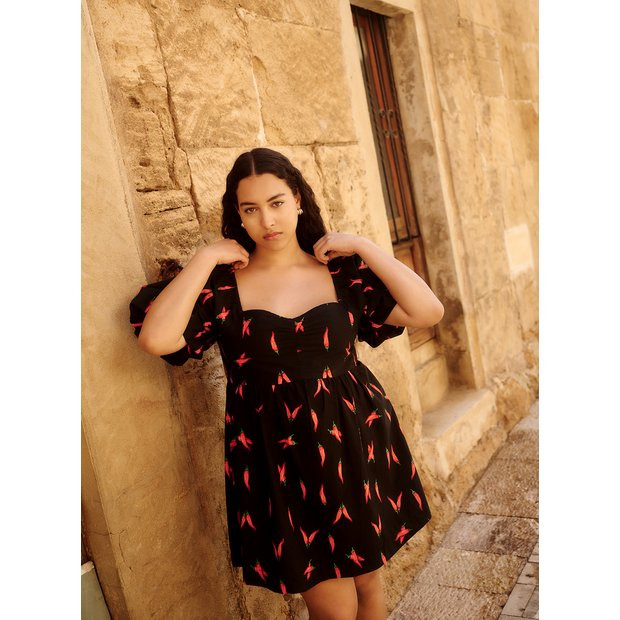 SIMPLY BE Cotton Chilli Poplin Skater Dress 32 | Tu Clothing