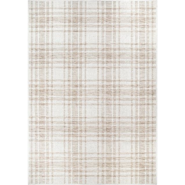 My Texas House Hampshire Plaid 8 X 10 Driftwood Reversible Outdoor Rug - Walmart.com | Walmart (US)