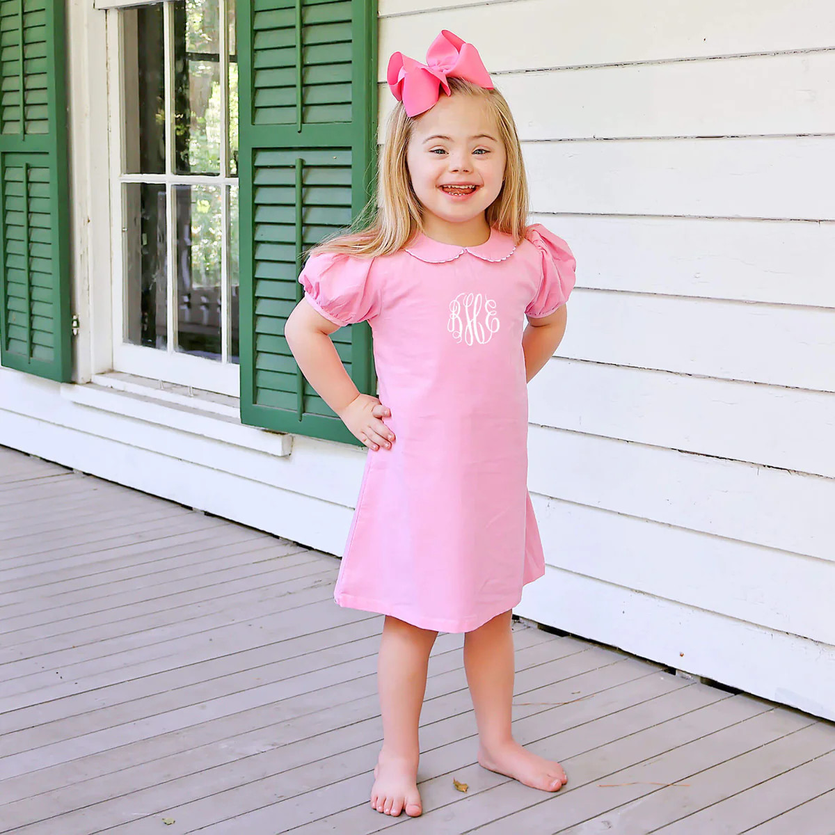 Pink Corduroy Collared Sally Dress | Girls Dress with Peter Pan Collar | Classic Whimsy
