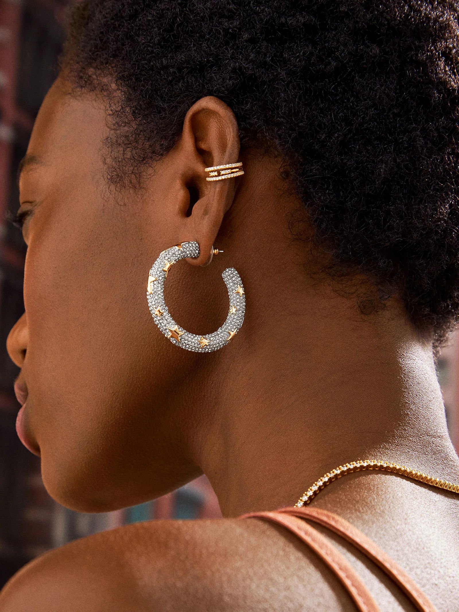 Celeste Earrings - Clear/Gold | BaubleBar (US)