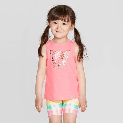 Toddler Girls' 'Leopard' Graphic Tank Top - Cat & Jack™ Pink | Target