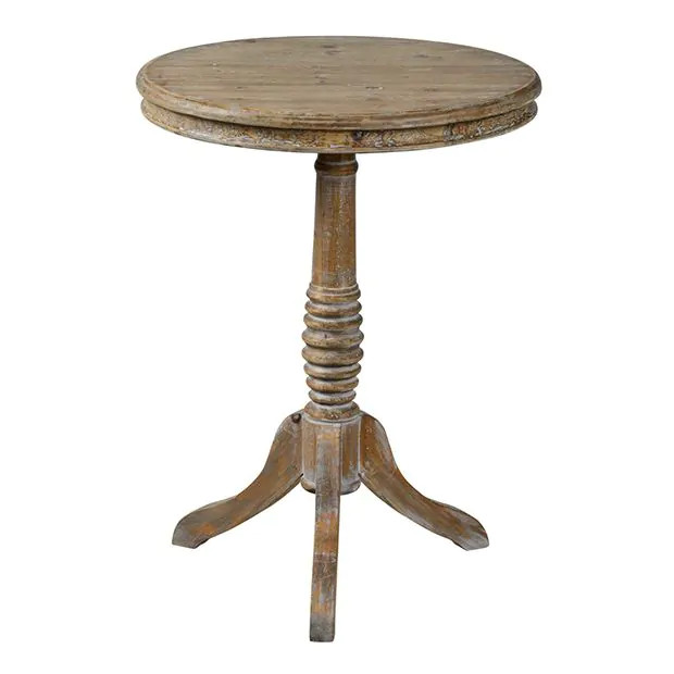 Vintage Style Round Accent Table | Antique Farm House