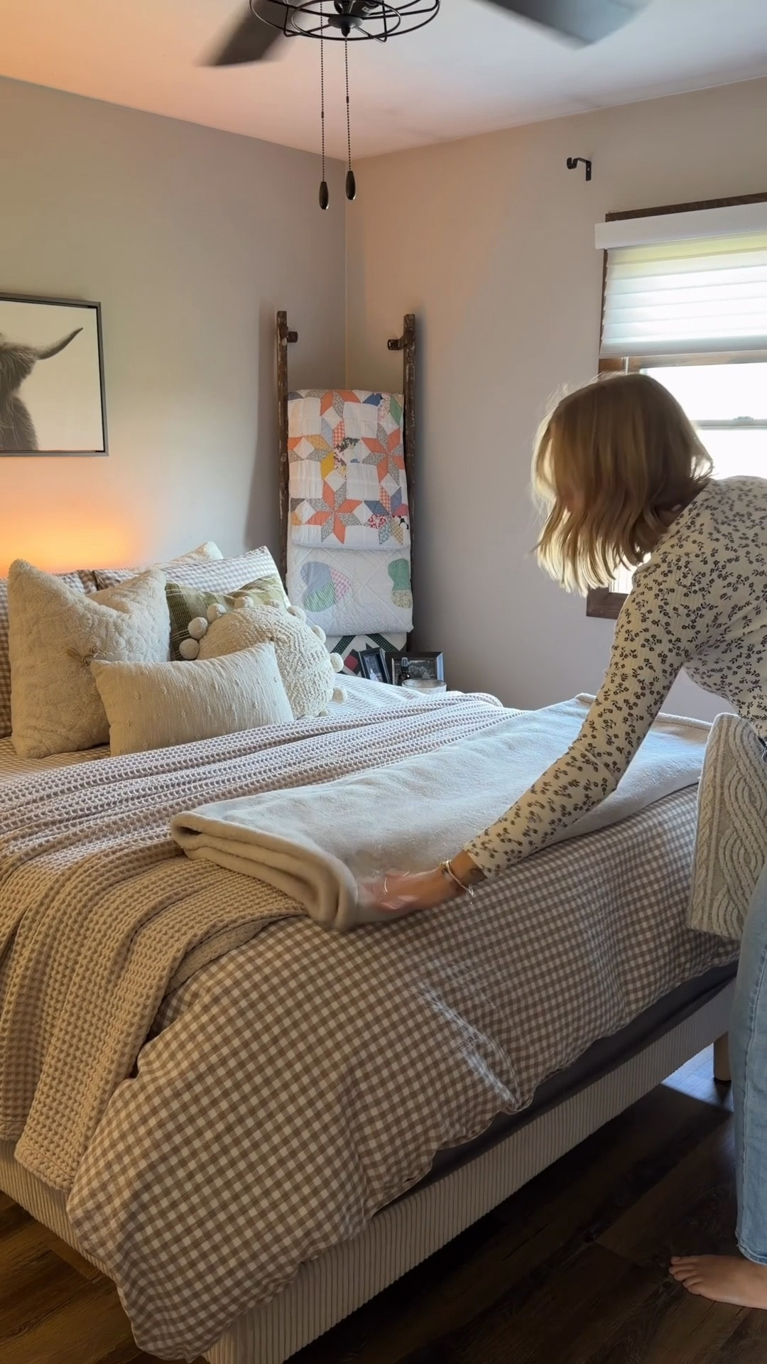 Make my bed with meeeeee 🛌🥱🧺⛅️🤎🤍

brown & white duvet set is from Amazon
white tie pillow cases are from Amazon
green & white sheets are from @Target 
tan waffle blanket is from Amazon
grayish cozy/fuzzy blanket is from @Target 
green fringe throw blanket is from @Target 
throw pillows are from @Target or Amazon or Lily’s
body pillow cover is from @Target 
bed frame is from Walmart
cow picture frame hanging above my bed is from @Target 

Amazon home, Amazon finds, Amazon deals, Spring Deal Days, hot deals, Amazon bedding, Amazon duvet sets, gingham bedding, trending bedding, Target finds, Target home, Target bedding, Target sheets, queen sheets set, striped sheets, Target deals, Walmart finds, Walmart home, Walmart deals, bed frames, watch now

#LTKmorningroutine #LTKdayinmylife #LTKvlog