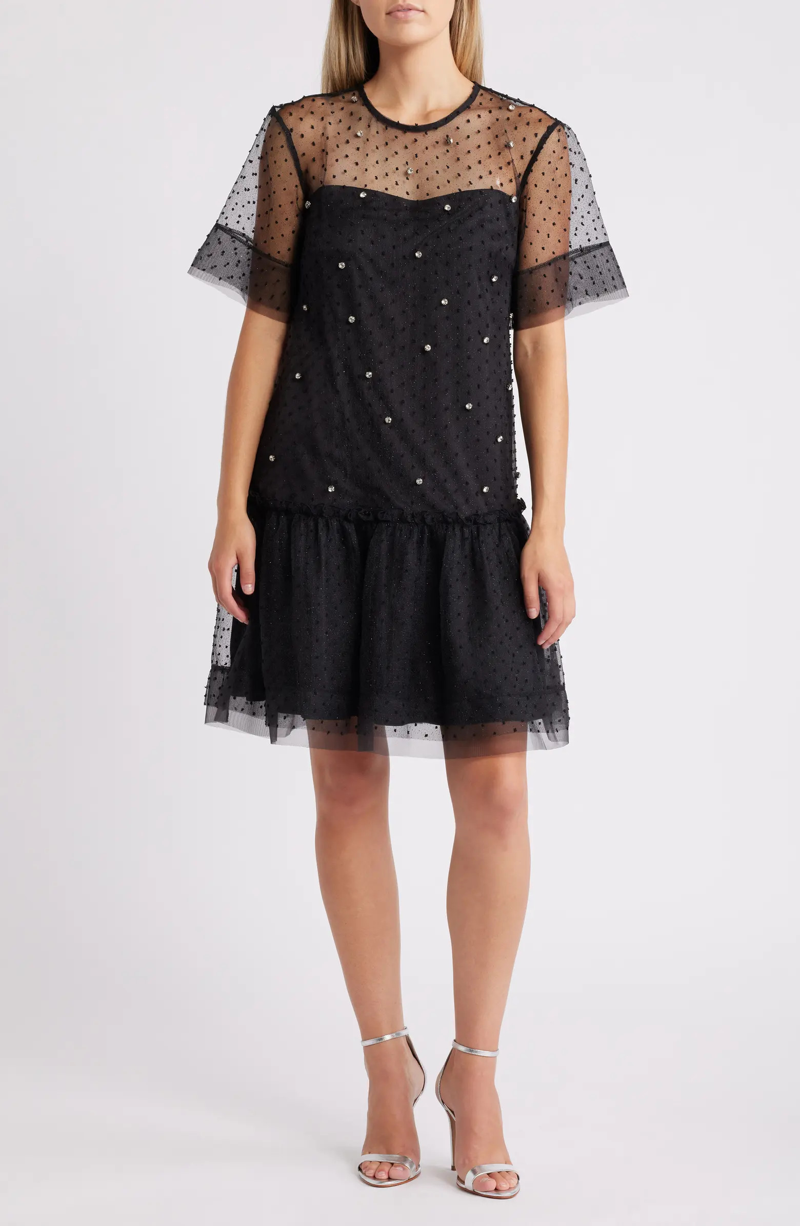 Vince Camuto Float Crystal Detail Cocktail Dress | Nordstrom | Nordstrom