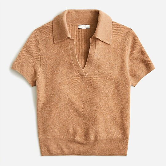 Featherweight cashmere collared short-sleeve sweater | J. Crew US