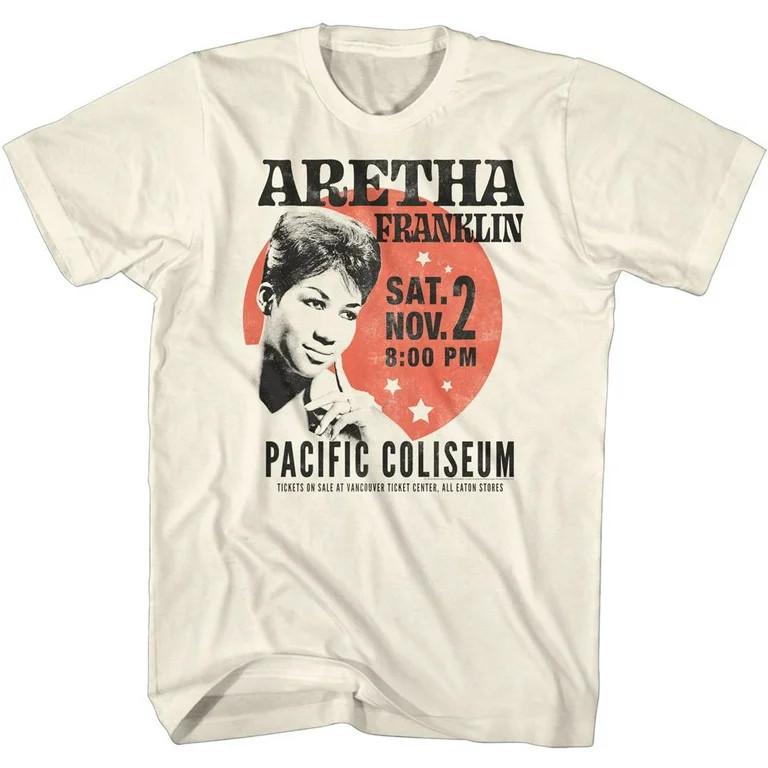 Aretha Franklin Circle Poster Natural Adult T-Shirt | Walmart (US)