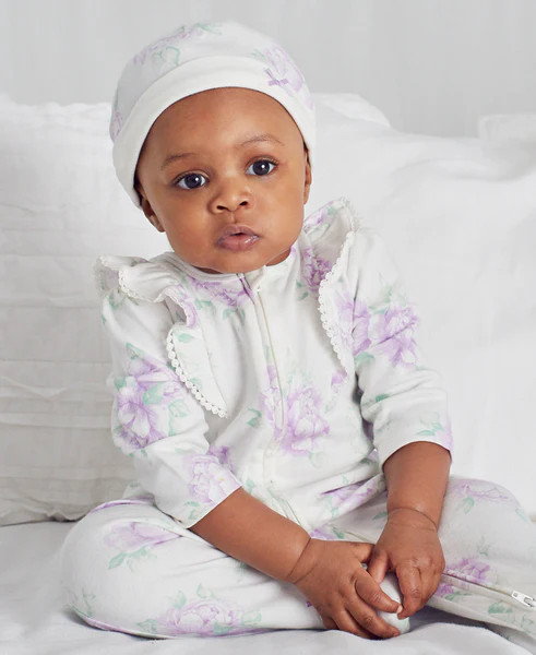 Lavish Blooms Footed One-Piece And Hat | Little Me