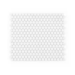 Jeffrey Court 5/8&quot; Muze Hexagon White 9.875 in. x 11.375 in. Hexagon Matte Glass Wall and Fl... | The Home Depot