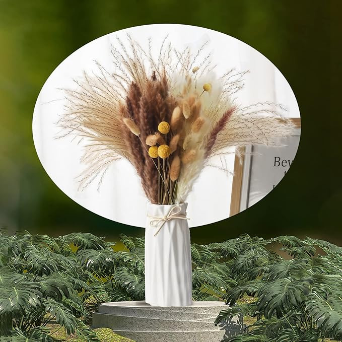 85 Pieces Dried Pampas Grass Boho Decor - 17.5" Natural Fluffy Dried Flowers for DIY Decor Birthd... | Amazon (US)