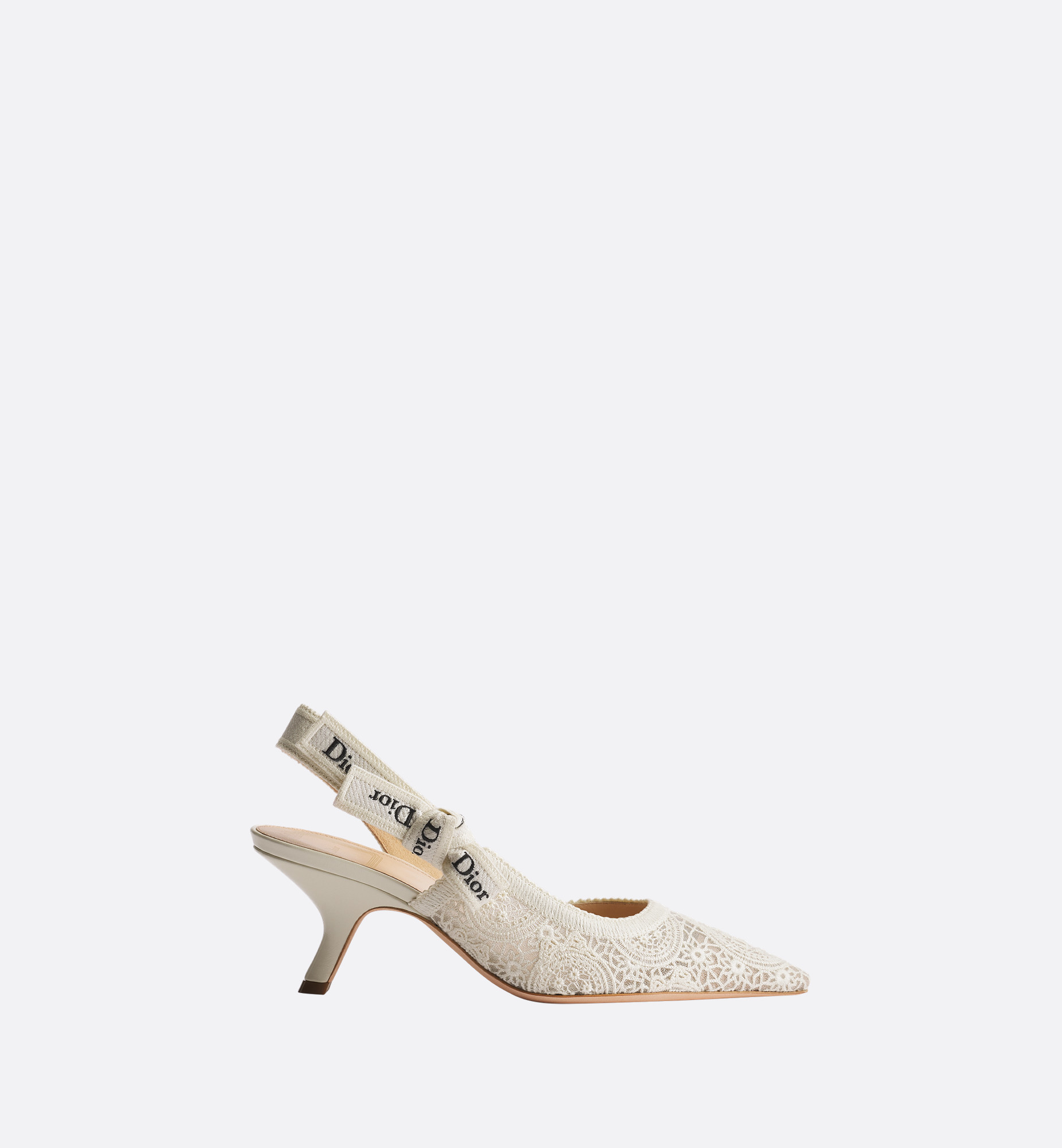 Dioriviera J'Adior Slingback Pump White Crochet-Effect Embroidered Tulle | DIOR | Christian Dior Parfums UK
