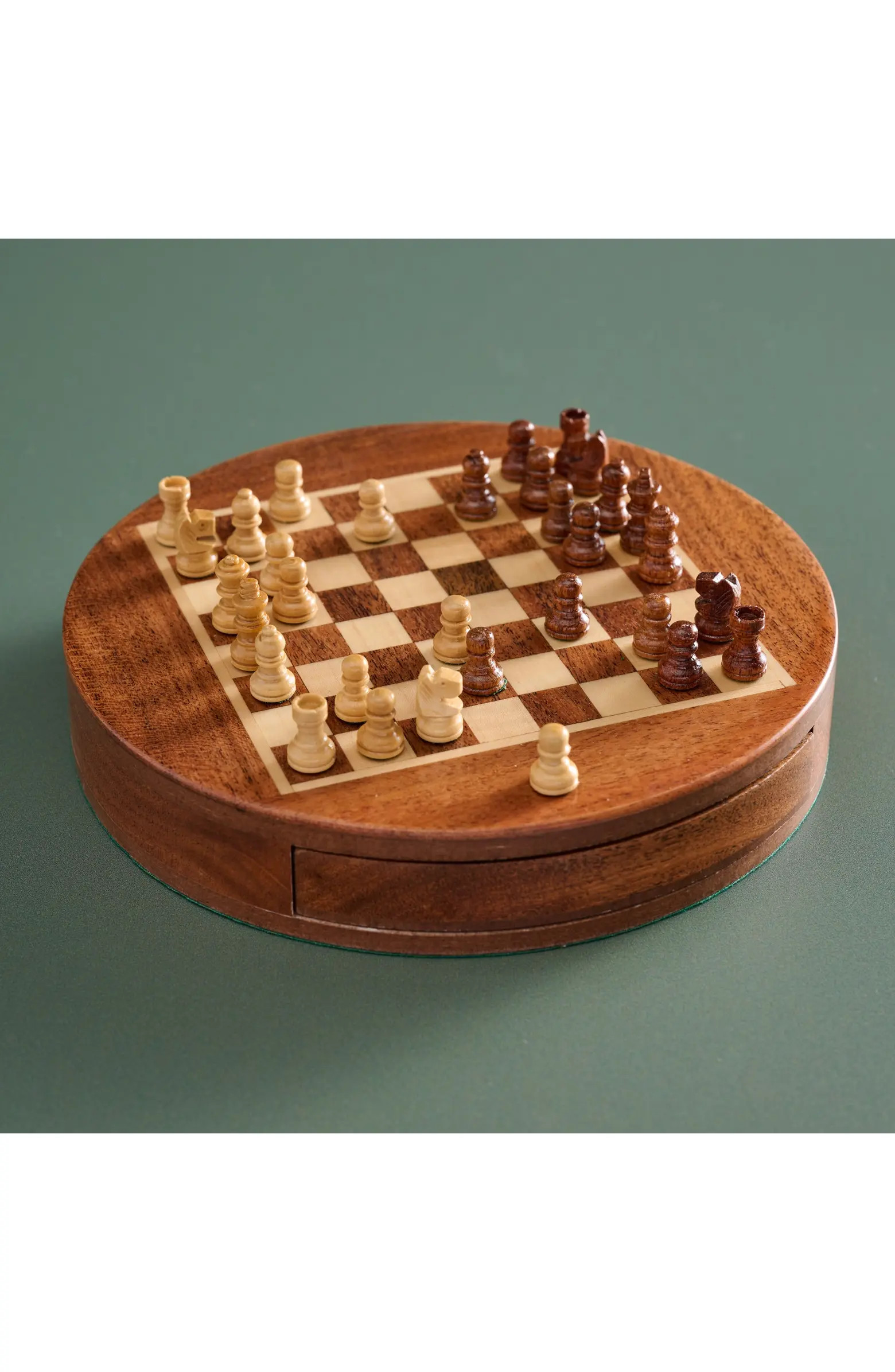Ten Thousand Villages Acacia Wood Round Magnetic Chess Set | Nordstrom | Nordstrom