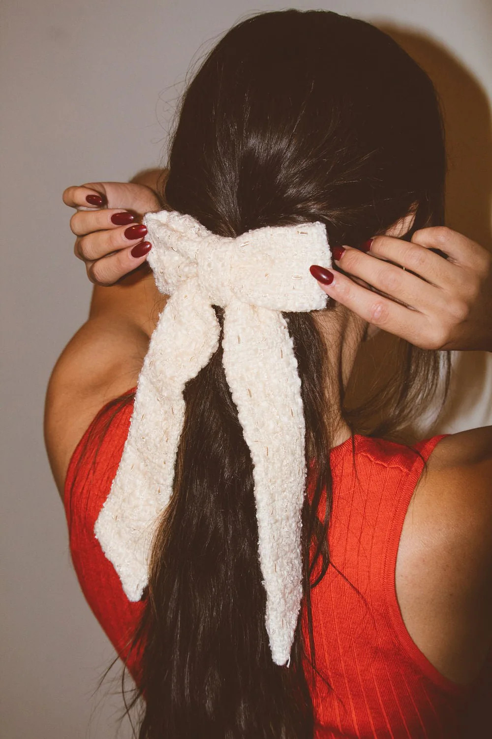 Cream Tweed Bow | Shop Andi