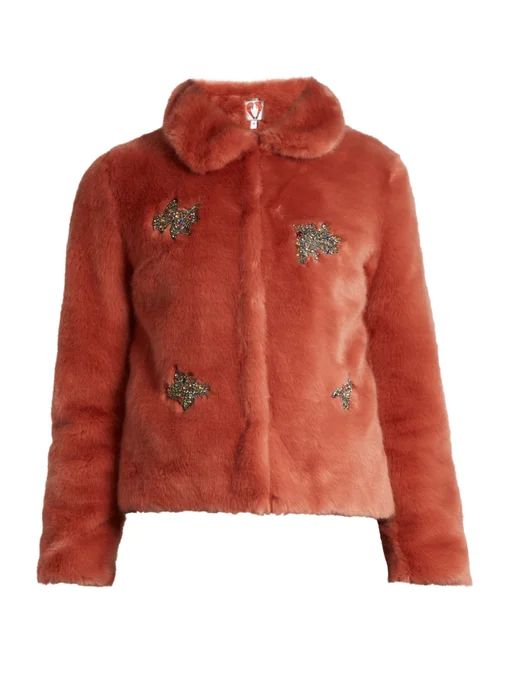 Little Star embellished faux-fur jacket | Shrimps | Matches (US)