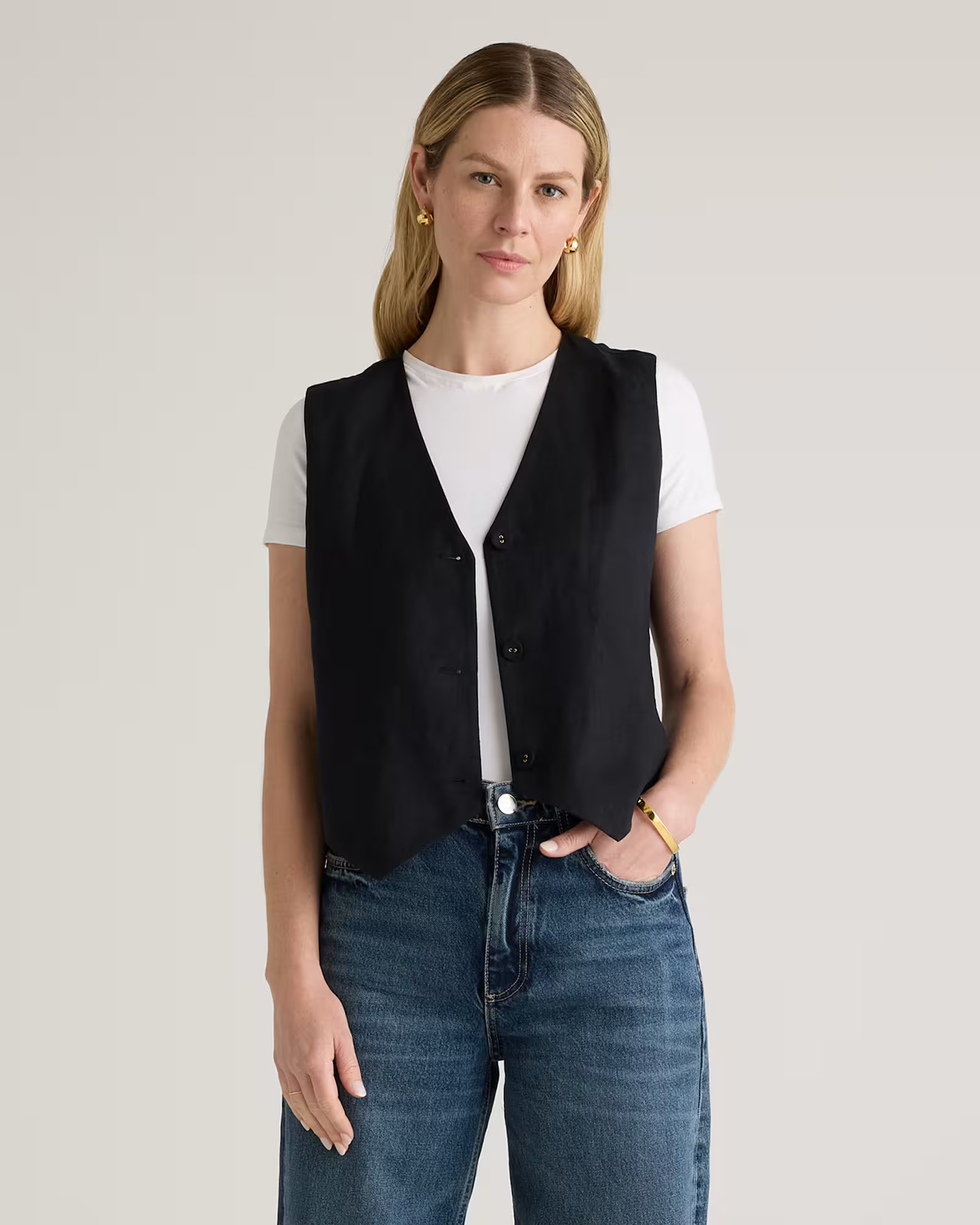 100% European Linen Vest | Quince