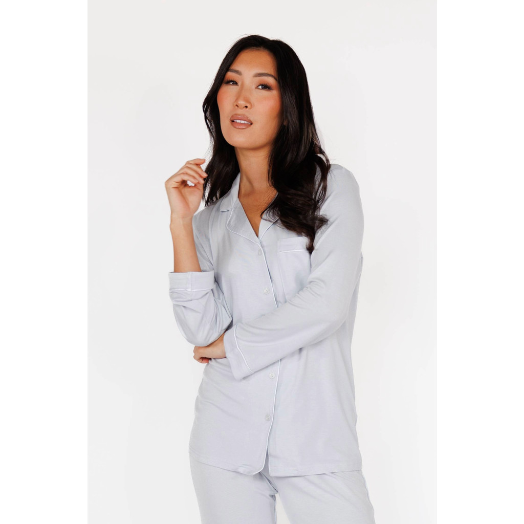 In My Sundays Long Sleeve & Pant Pajama Set in Powder Blue at Nordstrom, Size Large | Nordstrom