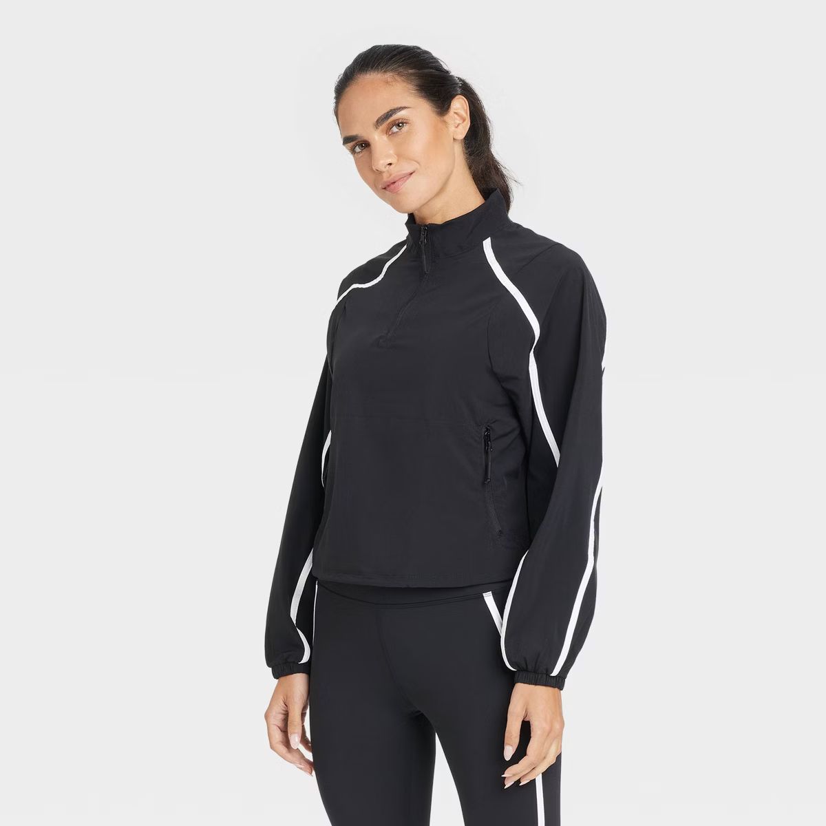 Women's Woven Piped 1/2 Zip Windbreaker - JoyLab™ | Target