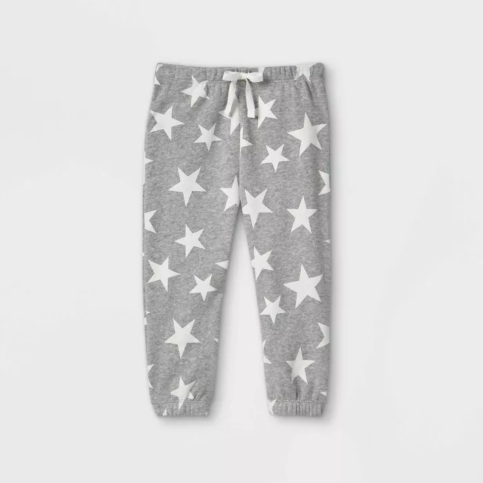 Grayson Mini Toddler Girls' Star Fleece Jogger Pants - Gray 4T | Target