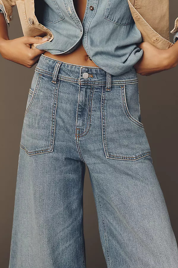 Pilcro Sienna Crop High-Rise Wide-Leg Jeans | Anthropologie (US)