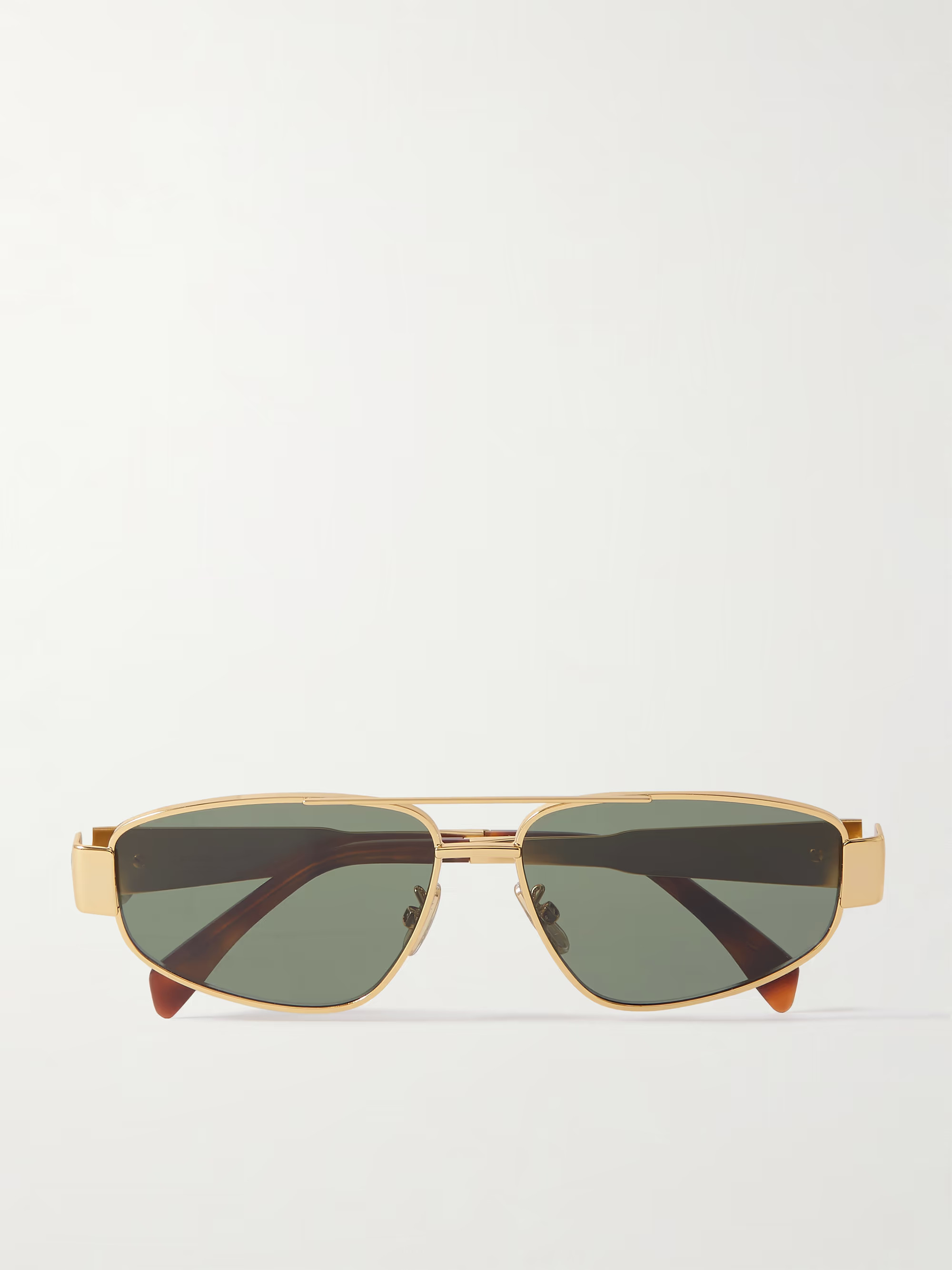 Triomphe aviator-style gold-tone and tortoiseshell acetate sunglasses | NET-A-PORTER (UK & EU)