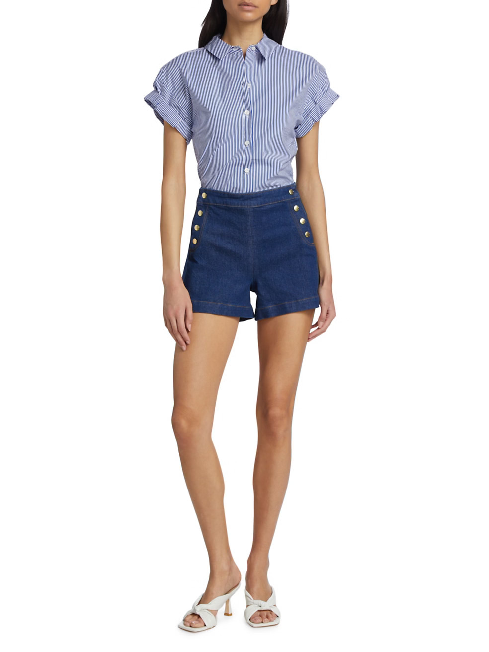 Sailor Snap Denim Shorts | Saks Fifth Avenue