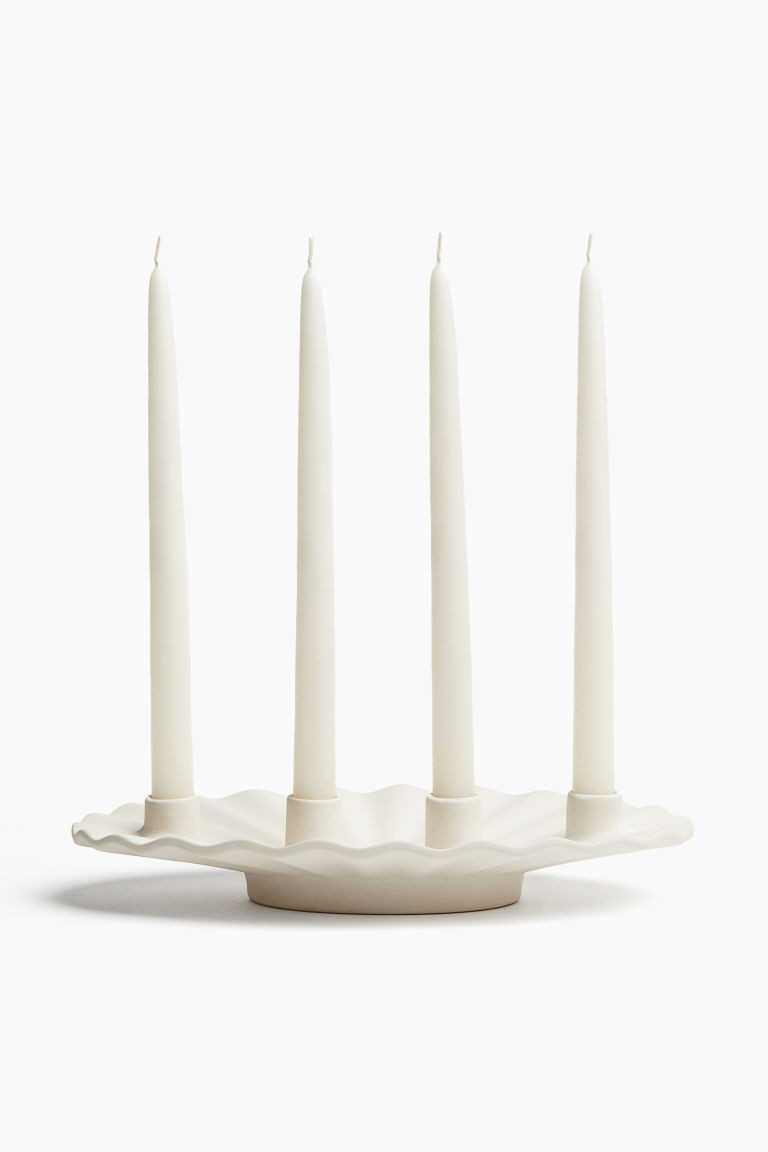 H & M - Adventsleuchter aus Steingut - Weiß - Zuhause | H&M (DE, AT, CH, NL, FI)