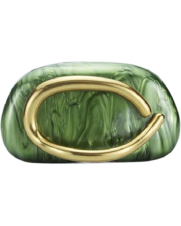 Women Acrylic Clutch Box Metal Handle Evening Bag Trendy Ladies Shoulder Crossbody Purse for Wedd... | Amazon (US)